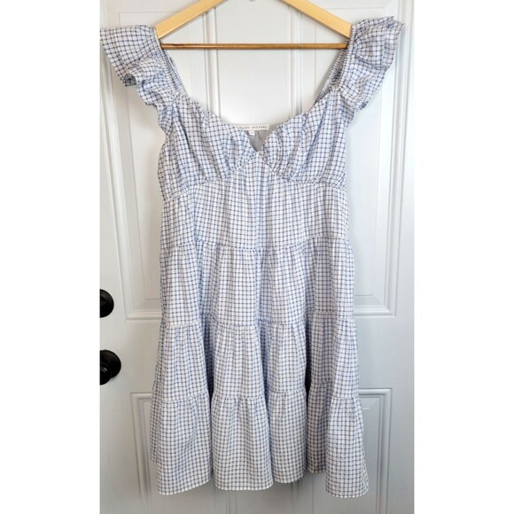 English Factory Blue Gingham Mini Dress - Picture 2 of 9